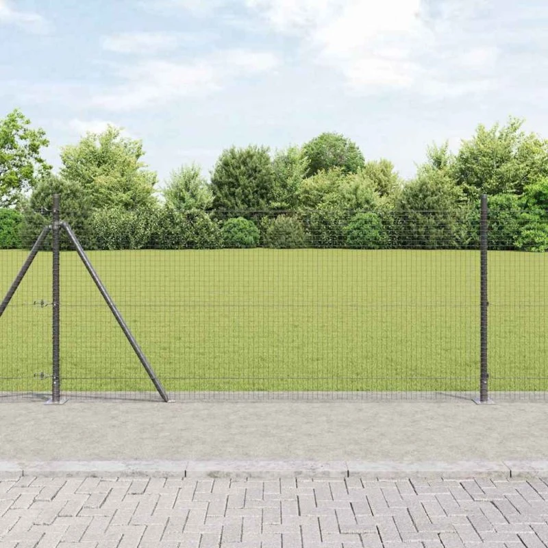 vidaXL Hegnspæl Grå 1 x 25 m Stål