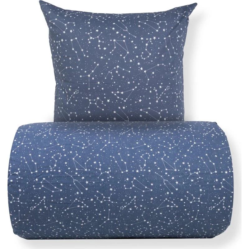 Borg Living Zodiac blue Dobbelt Sengetøj 200x220 cm - 100% Bomuld, Vendbart