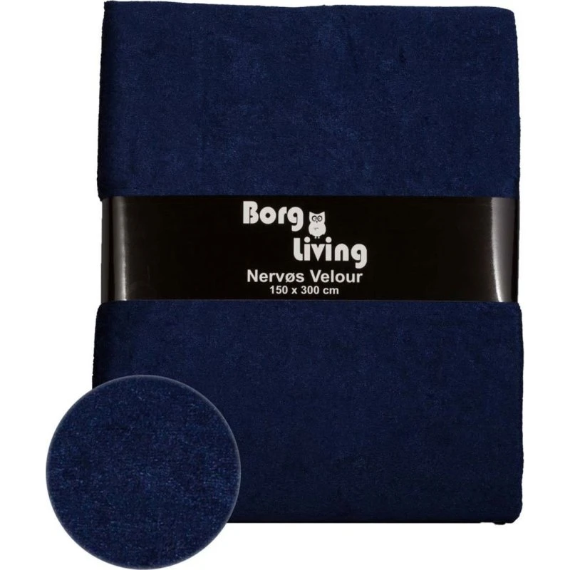 Borg Living Mørkeblå Velourdug 9 meter – Nervøs Velour, Blød og Slidstærk