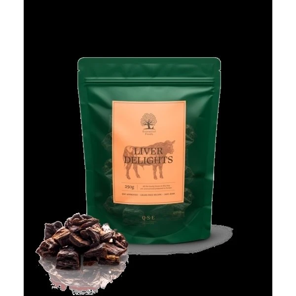 Essential Liver Delights, tørrede leverstykker, 250g