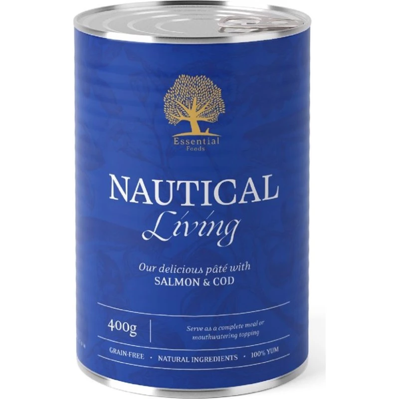 Essential Nautical Living Paté, 400g – Kornfri hundefoder med laks og torsk