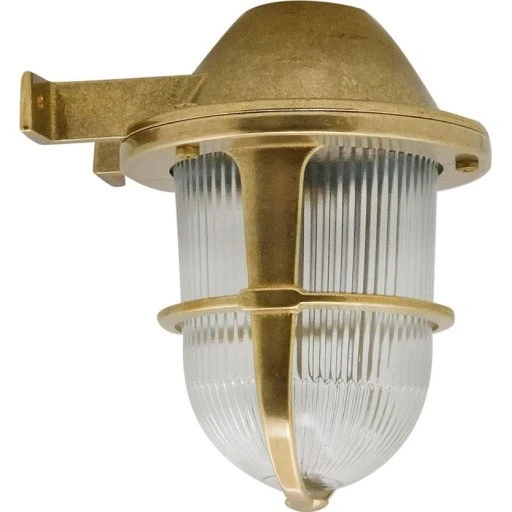 Andromeda 615 staldlampe i støbt messing, 12,5 cm diameter