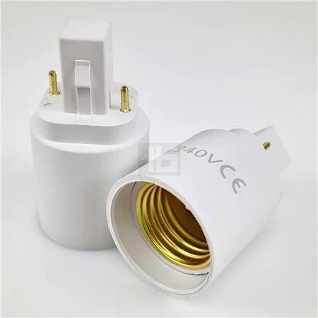 G24D-E27 2-Pins Fatningsadapter Plast Hvid