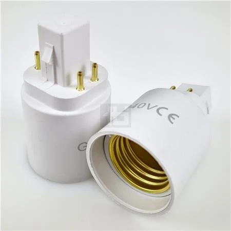 G24Q-E27 4-Pins Fatningsadapter Plast Hvid