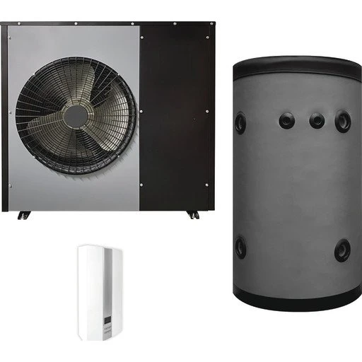 Scantherm Blockhus 7 kW luft-til-vand varmepumpesæt med 160L buffertank og elvandvarmer