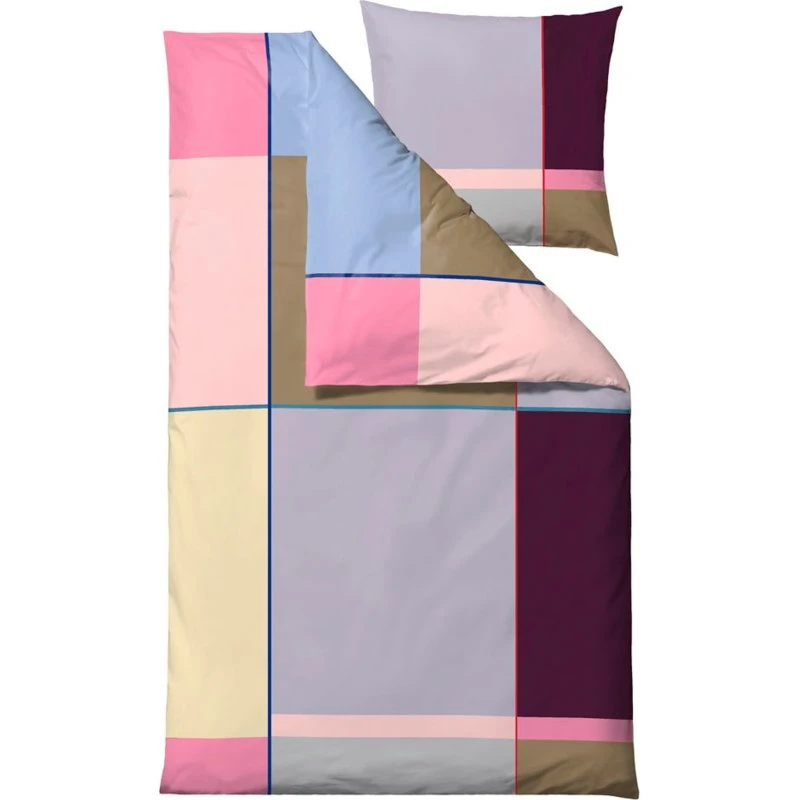 Södahl Colour Block Sengetøj 140x200 cm Lilla 100% Bomuldssatin
