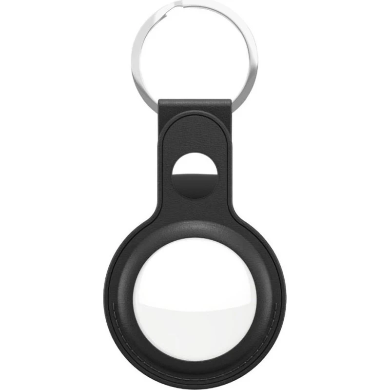 KeyBudz Leather Keyring til AirTag 2-pack, Sort