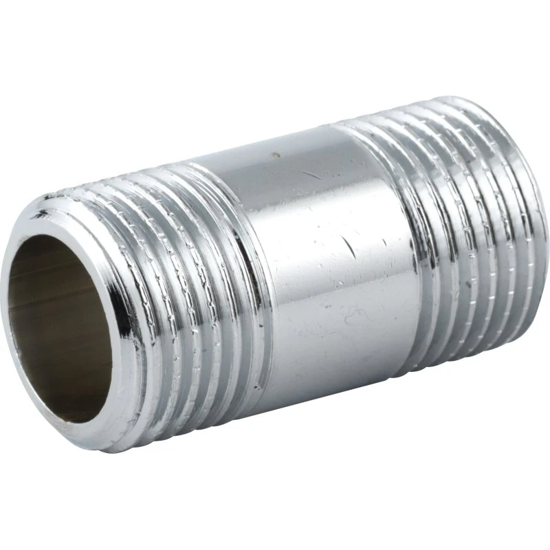 Forkromet Messing Nippelrør 1/2" x 60 mm