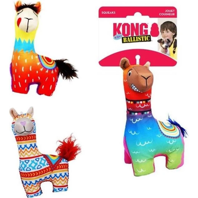 KONG Ballistic Vibez Llama Medium/Large 28cm - Assorteret