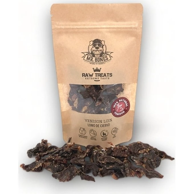 Mr. Bones Raw Treats Loin Venison – 100% Naturlig Hjortekødssnack