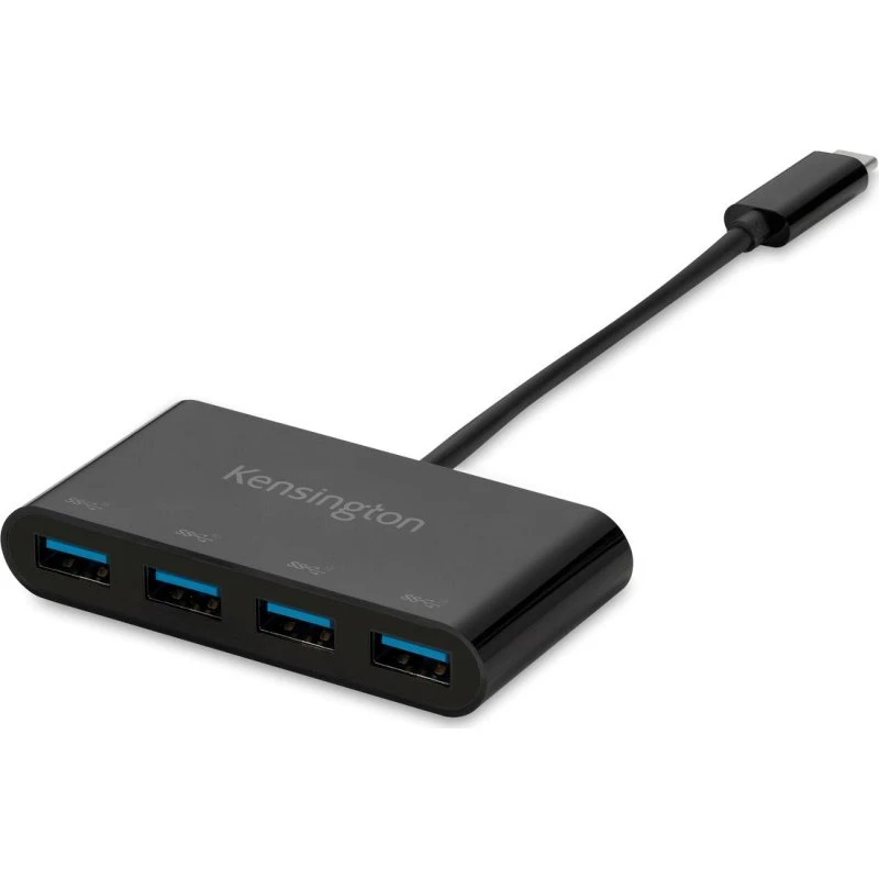 Kensington CH1200 USB-C 4-Port Hub, Sort