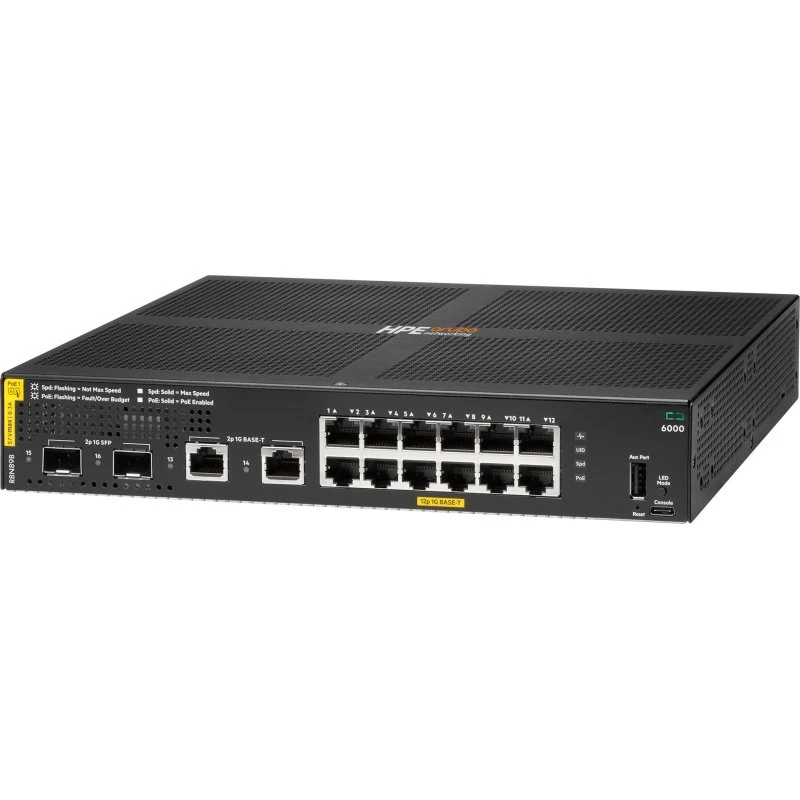 HPE Aruba CX 6000 12p PoE+ Switch 139W