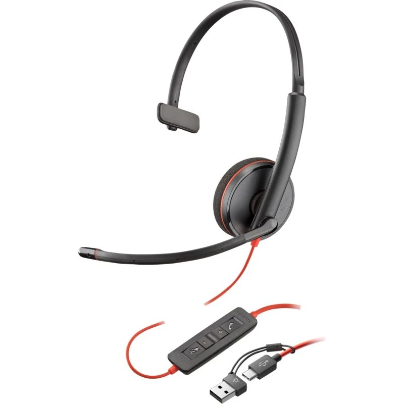 HP Poly Blackwire 3215 Kablet Høretelefoner Sort