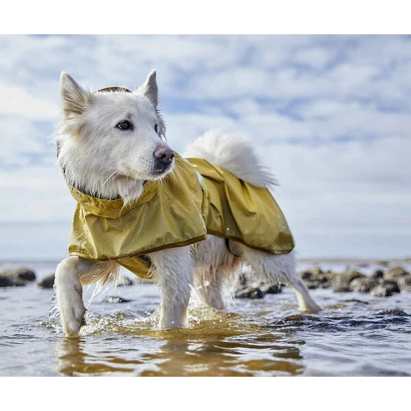 Hurtta Mudventure reflekterende regnjakke til hund - Turmeric