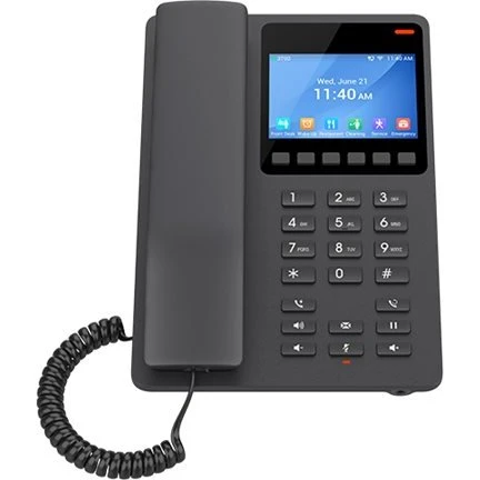 Grandstream GHP631 VoIP-telefon, sort, 2 linier, 3-vejs opkald