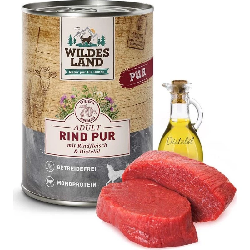 Wildes Land Pur Oksekød Dåsemad, 400g