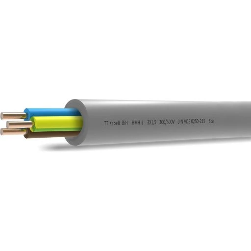 HMH-J 5G1,5 RE Eca 100m Tynd Installationskabel 5x1,5 mm² Lyse