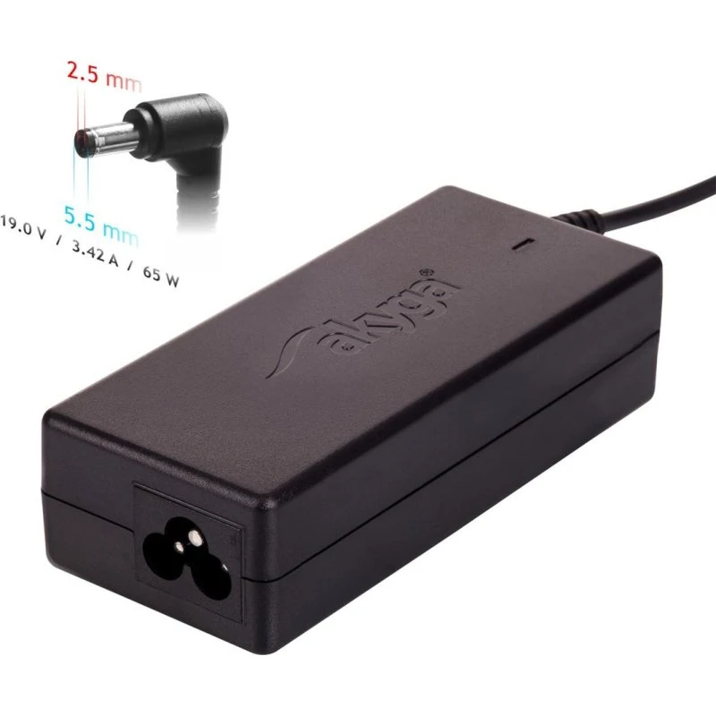 Akyga AK-ND-01 65 W strømforsyning, 19 V, sort