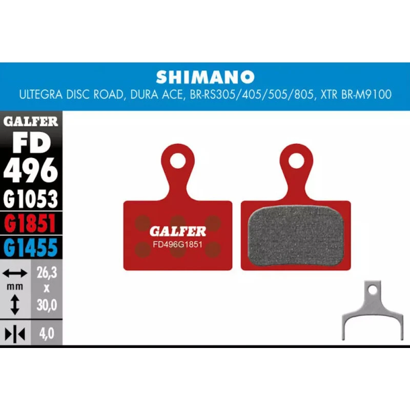 Galfer diskbremseklodser til Shimano Ultegra/105 — Advanced (rød)