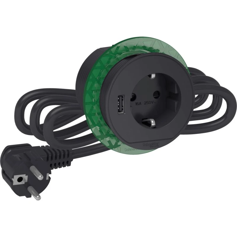 Schneider Electric Unica+ XS Bordstikkontakt USB-A Koksgrå