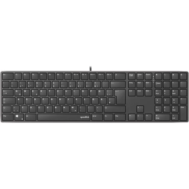 Speedlink RIVA Slim Metal Scissor Keyboard, sort, DE-layout