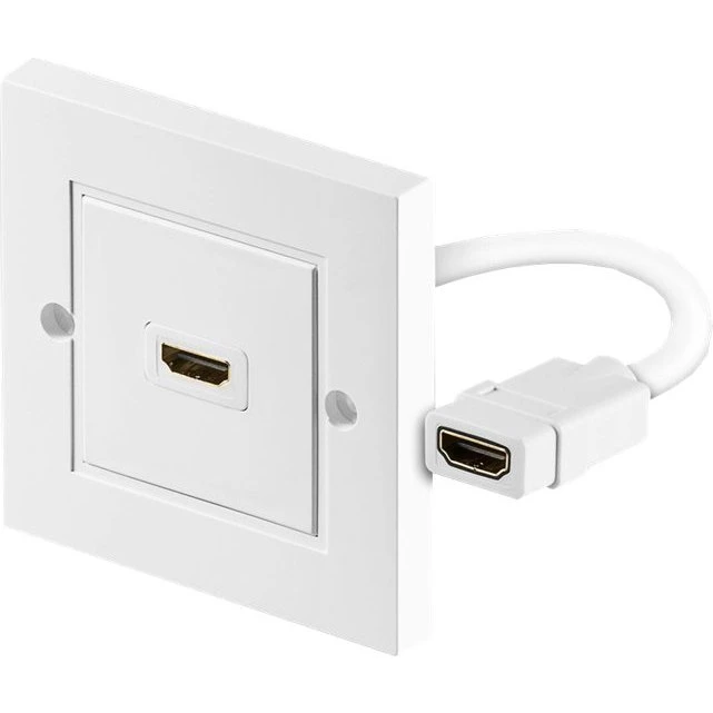Goobay HDMI vægplade 1 port hvid 86x86 mm