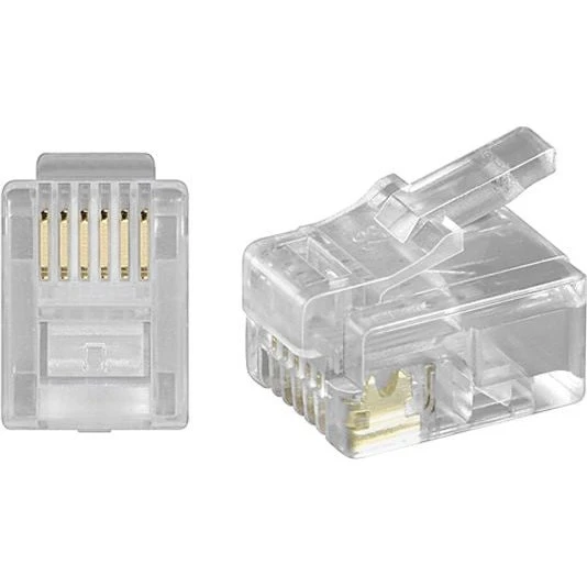 Goobay RJ12 6P6C modularstik til rund kabel (1 stk.)