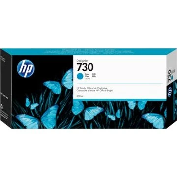 HP 730 Cyan Blæk P2V68A, 300 ml, Original