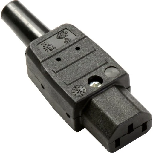 Hun lige 3P sort, type 794 (C13) – Apparatstik med jord