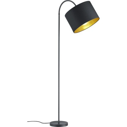 Trio Lighting Hostel Gulvlampe, Matte Sort/Guld