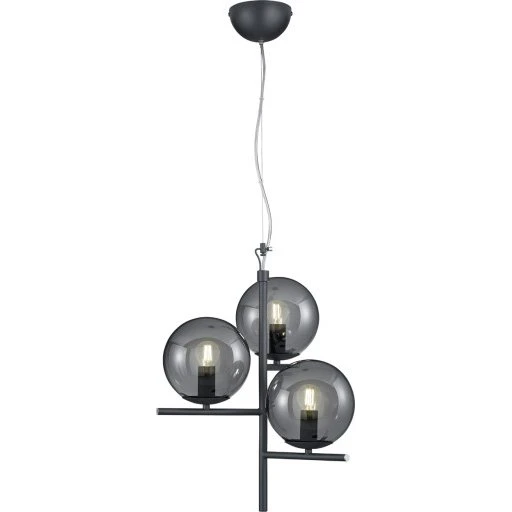 Trio Lighting Pure Pendel, antracit, 3 pære