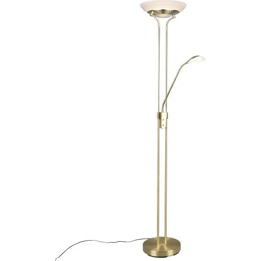 Trio Lighting Orson gulvlampe i messing, 2 lyskilder