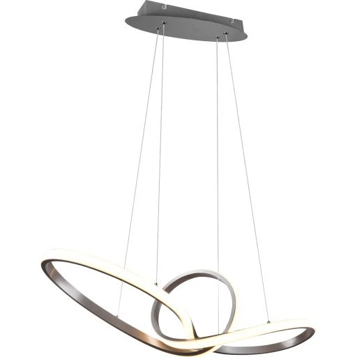 Trio Lighting Sansa Pendel, børstet stål, 80 cm