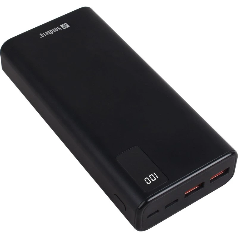 Sandberg 20.000 mAh PD 20W Powerbank USB-C, Sort