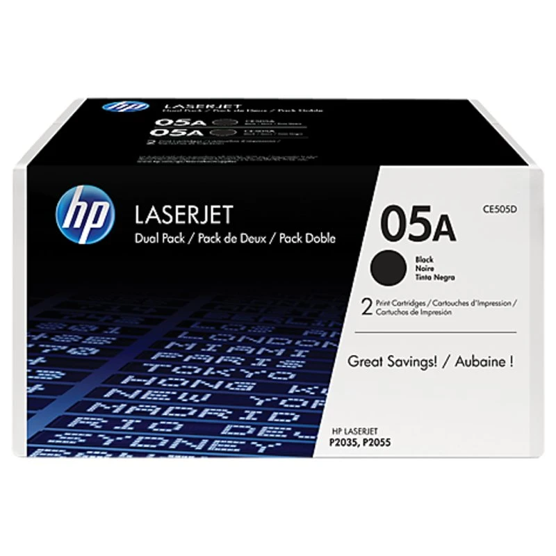 HP 05A CE505D 2-Pack Sort LaserToner, 4600 Sider