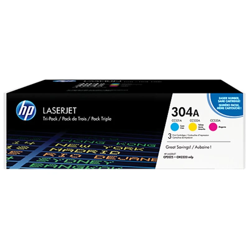 HP 304A CF372AM 3-farvet Toner – Cyan, Magenta, Gul