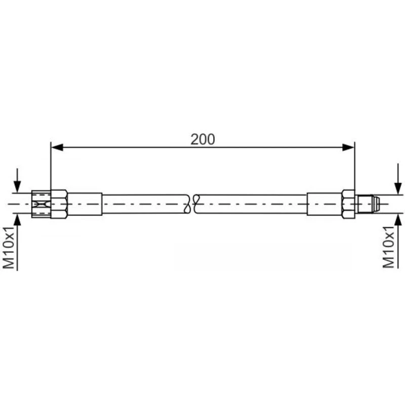 BOSCH Bremseslange 1 987 476 002, M10x1, 200 mm, bagaksel venstre