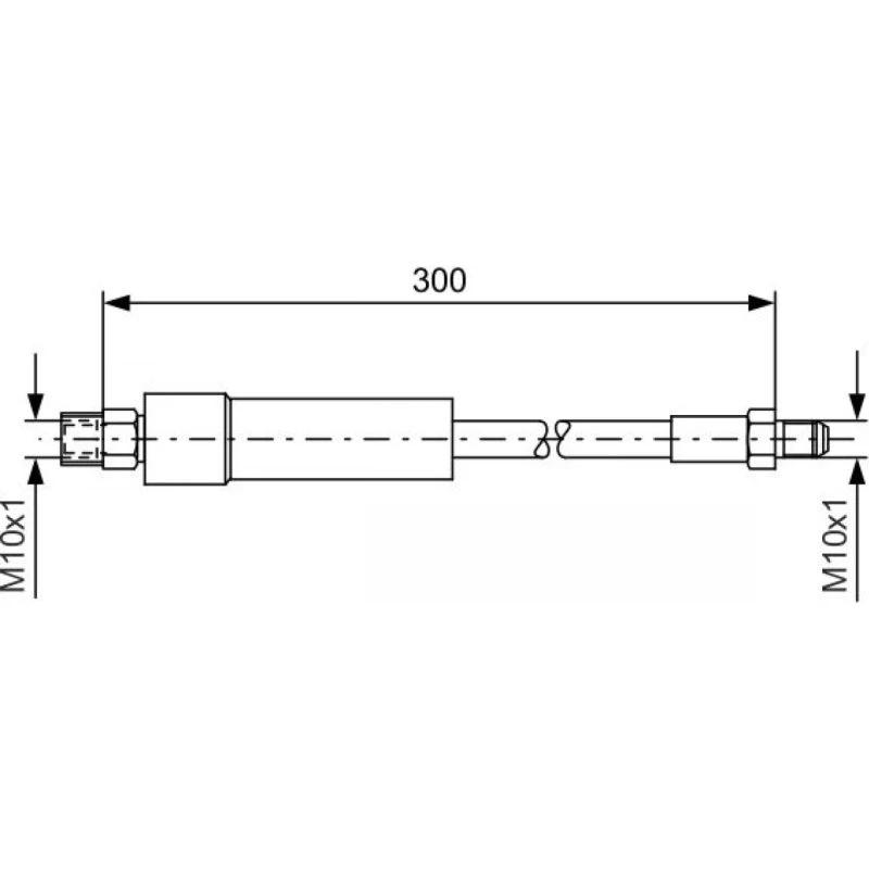 BOSCH Bremseslange 1 987 476 074, M10x1, 300 mm, til BMW & Alpina