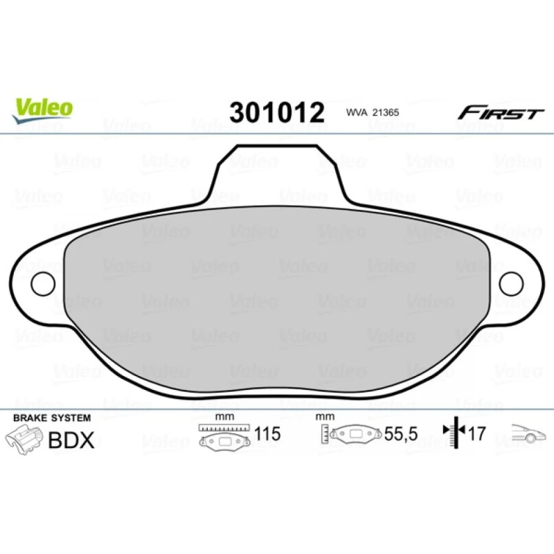 VALEO Bremseklodser 301012 til FIAT, LANCIA