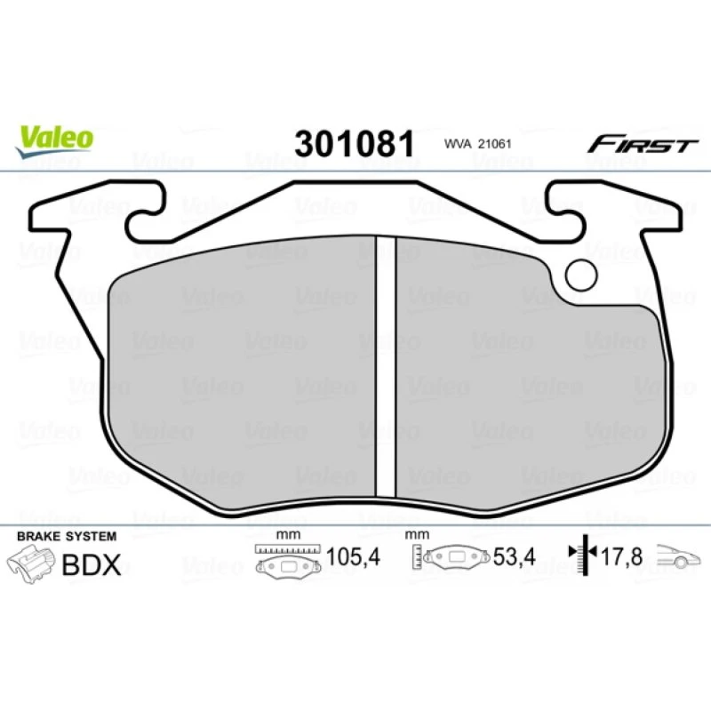 VALEO Bremseklodser 301081 for Renault, Peugeot, Citroën