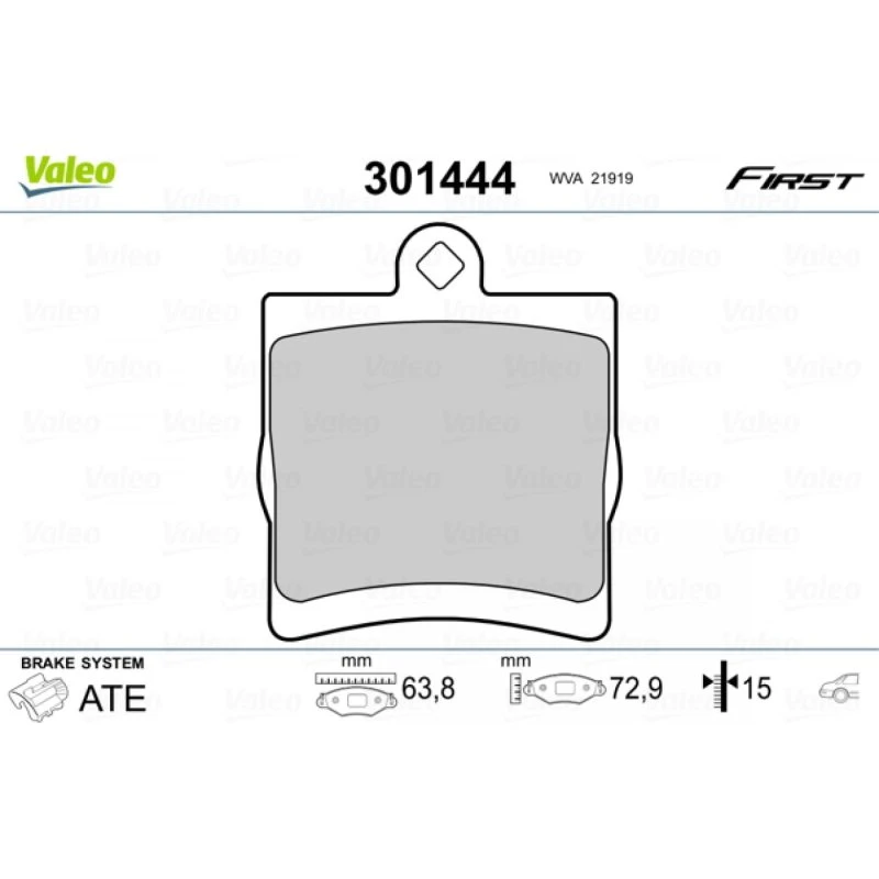 VALEO Bremseklodser 301444 til Mercedes-Benz & Chrysler (Akselsæt)