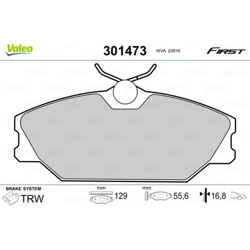VALEO Bremseklodser 301473 til RENAULT Clio II, Laguna, Megane