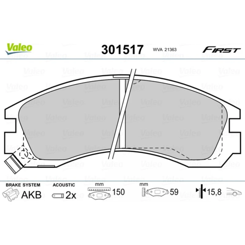 VALEO Bremseklodser 301517 for PEUGEOT, CITROËN, MITSUBISHI
