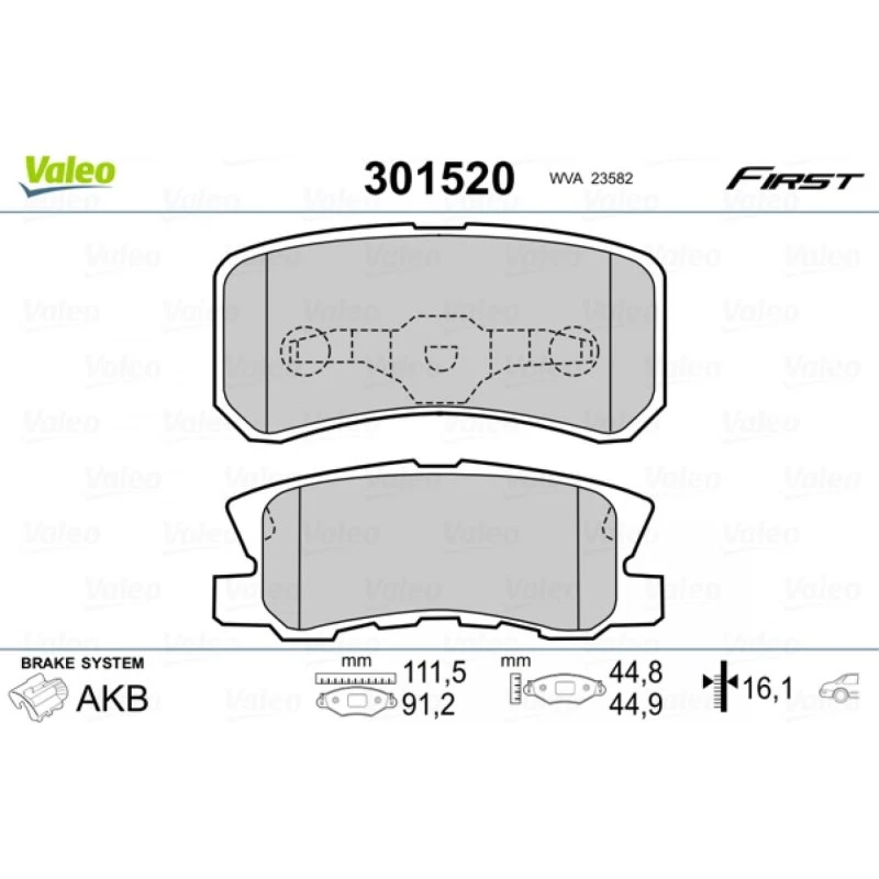 VALEO Bremseklodser 301520 til PEUGEOT, CITROËN, MITSUBISHI