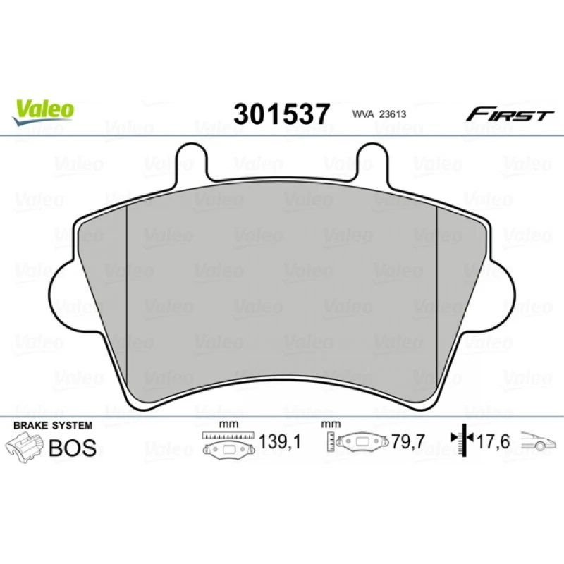 VALEO Bremseklodser 301537 til OPEL, RENAULT, NISSAN