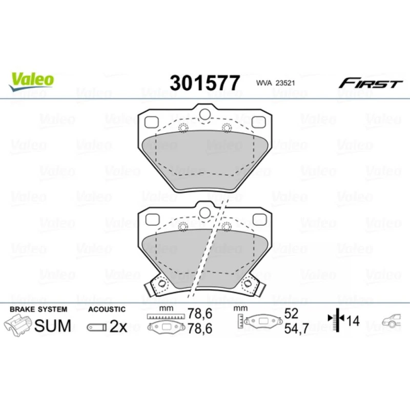 VALEO Bremseklodser 301577 for TOYOTA