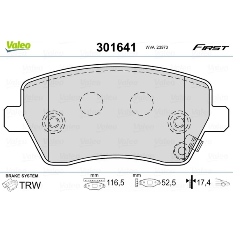 VALEO Bremseklodser 301641 til Mercedes-Benz, Renault, Nissan