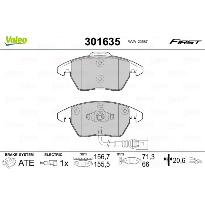 VALEO Bremseklodser 301635 til VW, Audi, Skoda, Seat