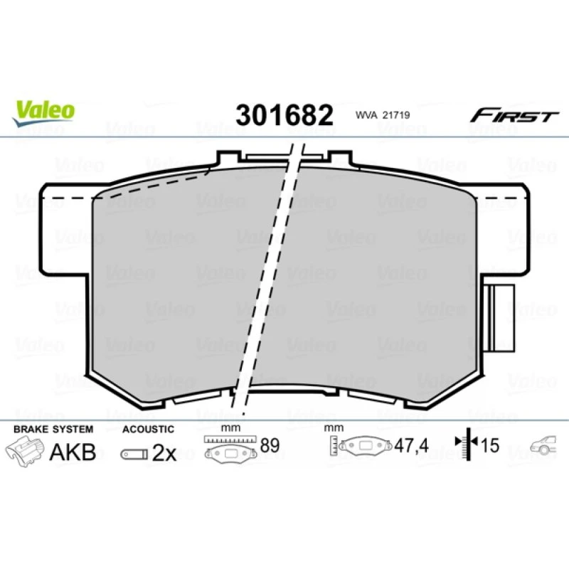 VALEO Bremseklodser 301682 til Suzuki, Honda, MG (Akselsæt)