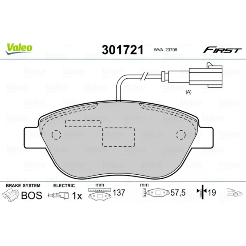 VALEO Bremseklodser 301721 for OPEL, FIAT, ABARTH